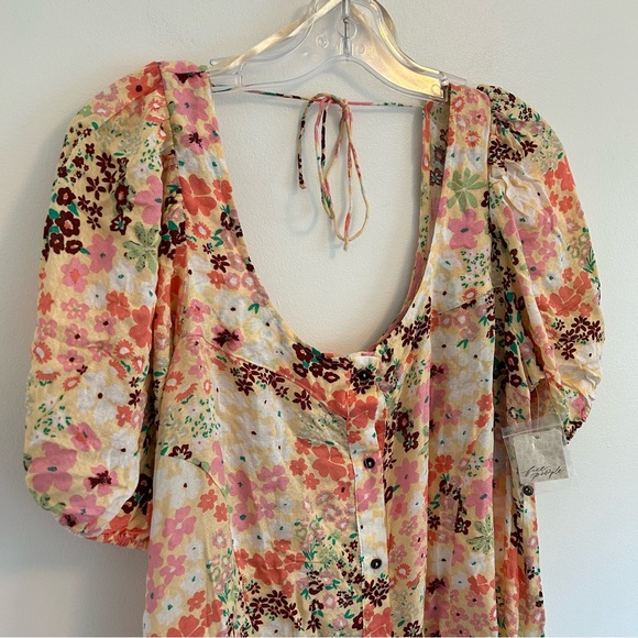 (SOLD) FREE PEOPLE NWT Callie Printed Tunic Top Size Large - Picture 3 of 14